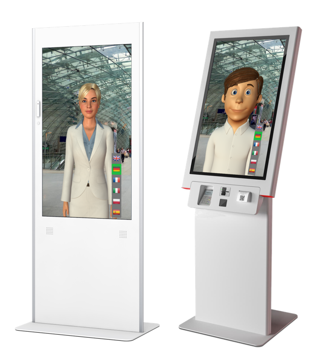 Quelle: eKiosk GmbH Der im Skydeck ausgestellte Prototyp zeigt, dass sich das äußere Erscheinungsbild des Avatars individuell anpassen lässt.