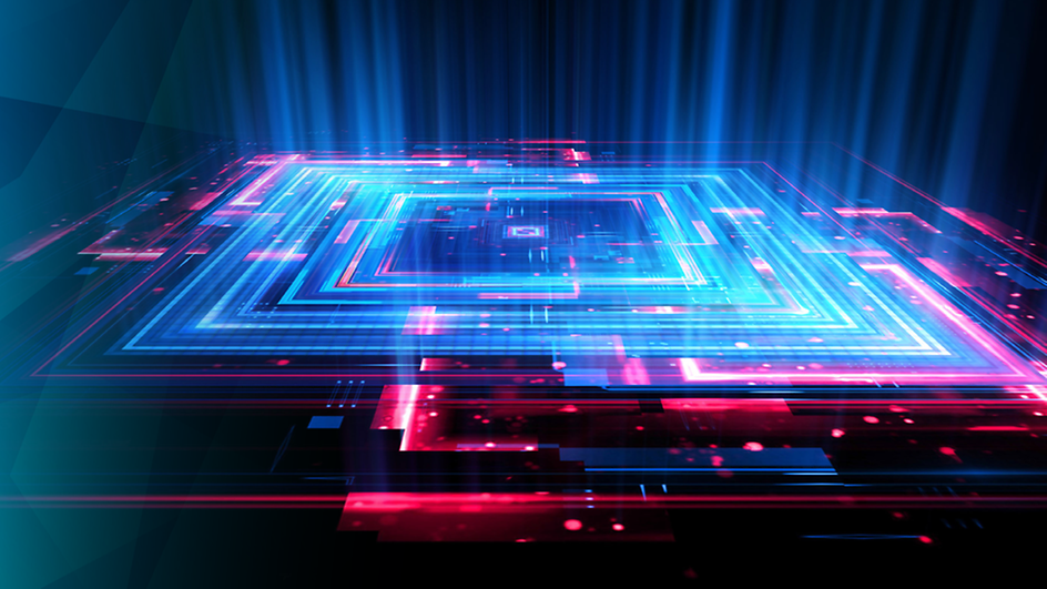 Digitale Darstellung einer viereckigen Plattform
