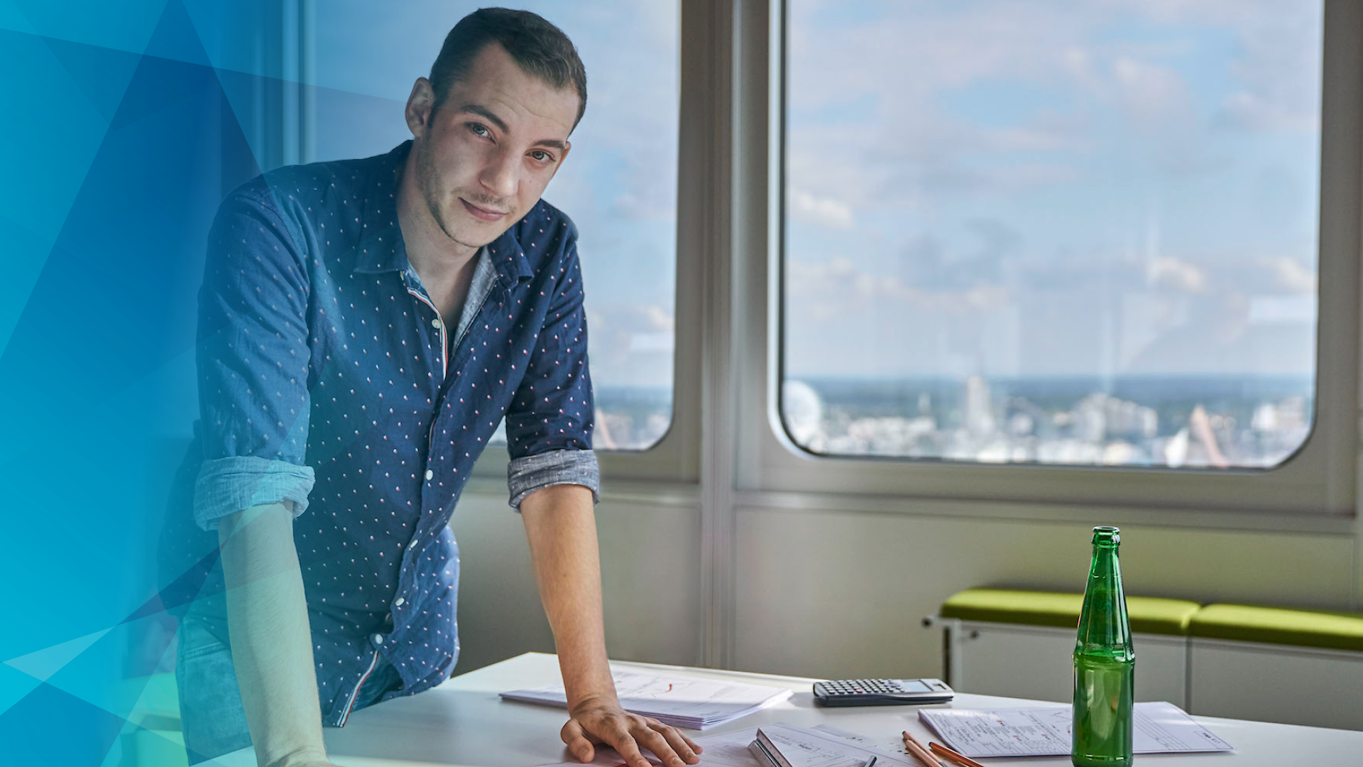 Young man in an office