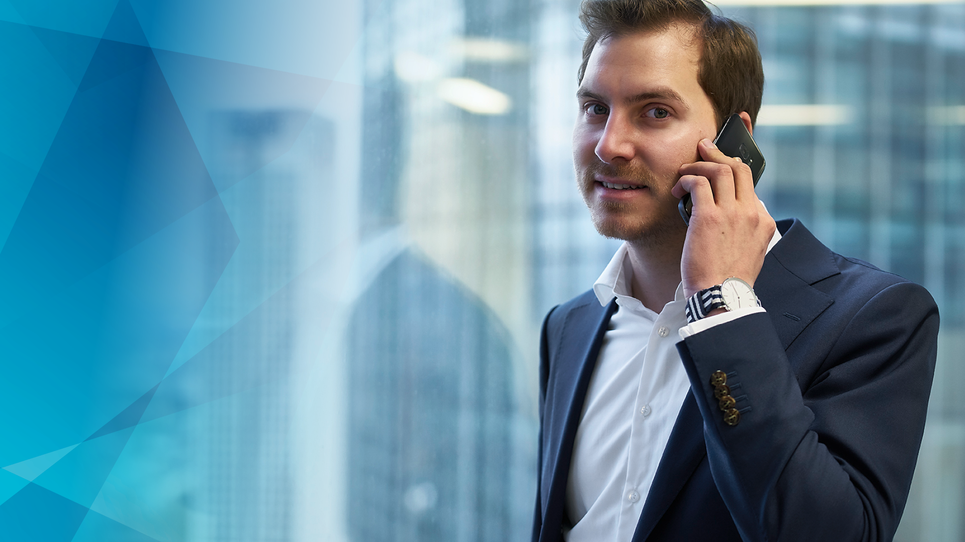 Man talking on the phone with a smartphone