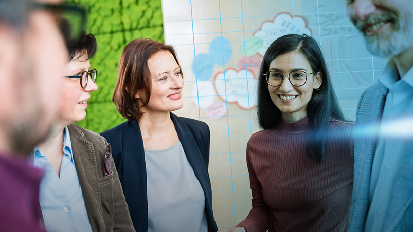 Employees in a meeting