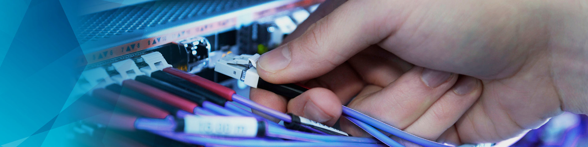 Fibre optic cable is plugged in